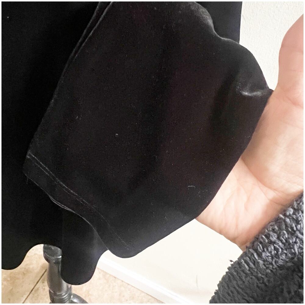 Talbots Off The Shoulder Black Velvet Pullover Blouse XL Petite Holiday Goth - Picture 10 of 11